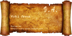 Voki Anna névjegykártya